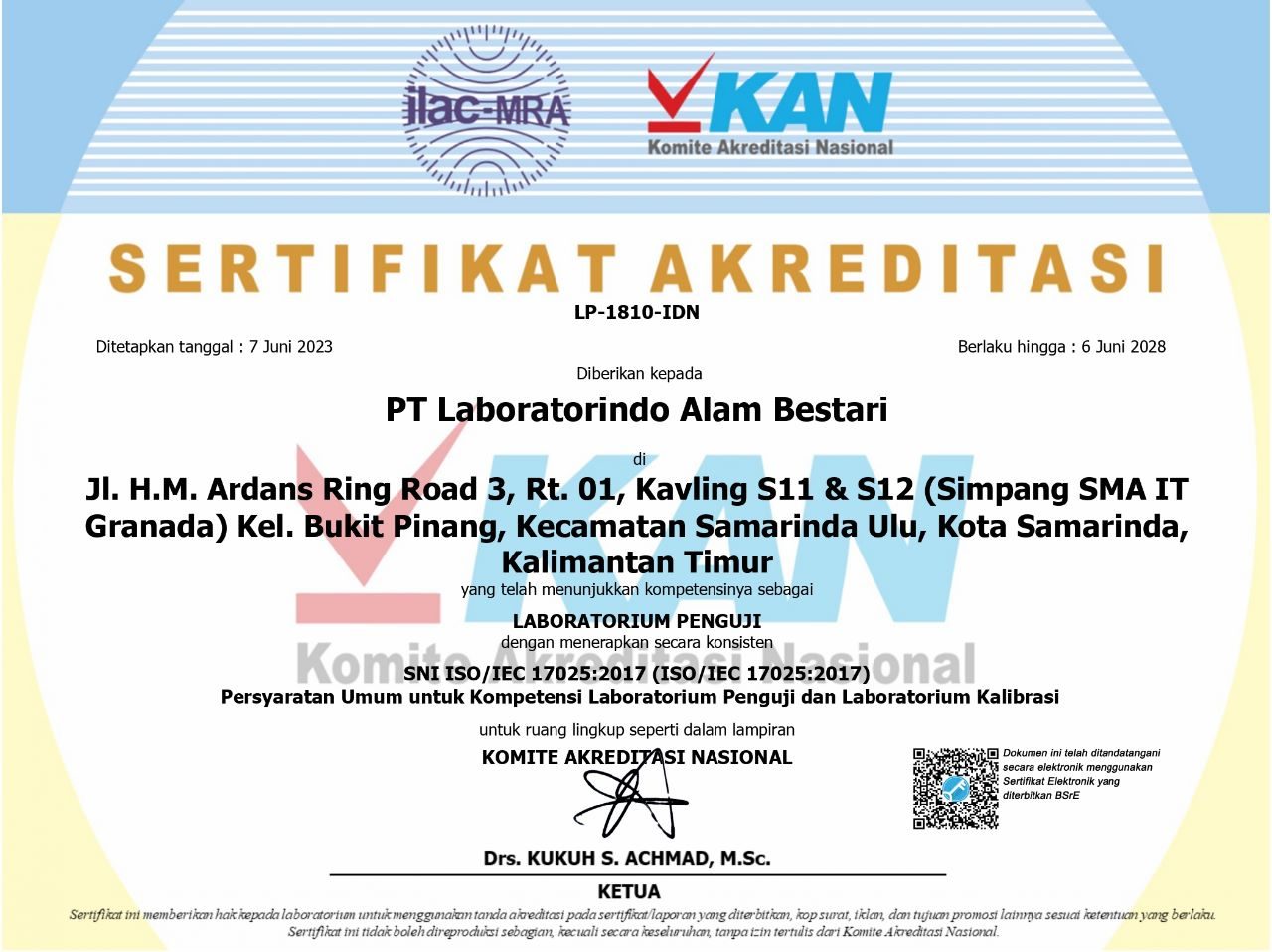 Foto berita - Congratulation PT Laboratorindo Alam Bestari Atas Tersertifikasi Oleh Komite Akreditasi Nasional - PT Laboratorindo Alam Bestari