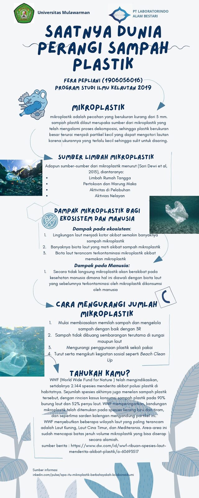 Foto dokumentasi - Poster Mikroplastik - PT Laboratorindo Alam Bestari