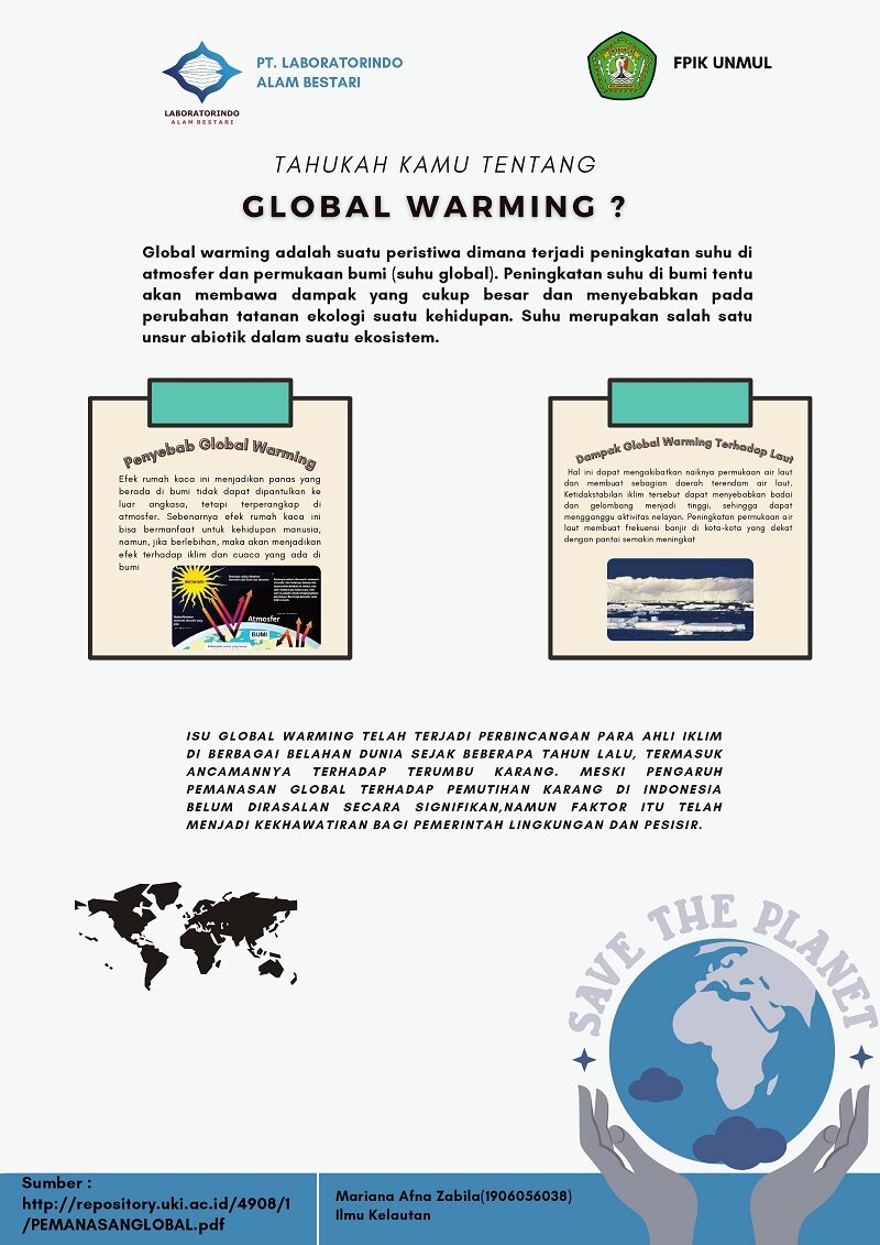 Foto dokumentasi - Poster Global Warning - PT Laboratorindo Alam Bestari